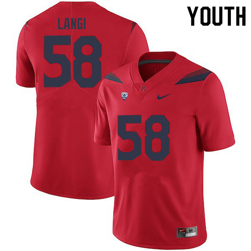 Youth #58 Sam Langi Arizona Wildcats College Football Jerseys Sale-Red
